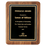 Walnut Plaque with Black/Gold Florentine Border Textured Black 8" x 10 1/2" American LaserFX Plate