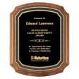8" x 10 1/2" American Walnut Plaque with Black/Gold Florentine Border Textured Black Plate