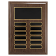 9" x 12"/Plates 7/8" x 2 3/4" Walnut Step-Edge 12 Plate Perpetual Plaque with Black Brass Plate