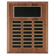 12" x 15" Walnut Step-Edge 24 Plate Perpetual Plaque with Black Brass Plate