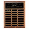 12" x 15"/Plates 1" x 3 1/4" Walnut Step-Edge 24 Plate Perpetual Plaque with Black Brass Plate