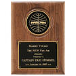 9" x 12" American Walnut Plaque with 4" Diameter Black Disc and Black Brass Plate