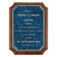 8" x 10 1/2" American Walnut Plaque with Gold Border Sapphire Marble LaserFX Plate