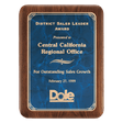7" X 9" American Walnut Plaque with Gold Border Sapphire Marble LaserFX Plate