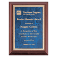 7" x 9" Hand Rubbed Cherry Finish Plaque with Sapphire Marble Gold Border LaserFX Plate