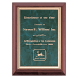 9" x 12" Hand Rubbed Cherry Finish Plaque with Emerald Marble Gold Border LaserFX Plate
