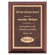 8" x 10" Hand Rubbed Cherry Finish Plaque with Ruby Marble Gold Border LaserFX Plate