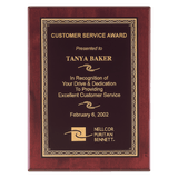 Rosewood Piano Finish Plaque with Gold Florentine Border Laserable Black Brass 7" x 9" Airflyte Premium PLate