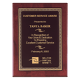 8" x 10" Airflyte Premium Rosewood Piano Finish Plaque with Gold Florentine Border Laserable Black Brass Plate