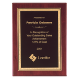 Rosewood Piano Finish Plaque with Gold Florentine Border Black 9" x 12" Airflyte Premium LaserFX Plate