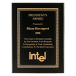 7" x 9" Airflyte Premium Black Piano Finish Plaque wtih Gold Florentine Border Laserable Black Brass Plate