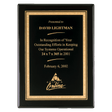 9" x 12" Airflyte Premium Black Piano Finish Plaque with Gold Florentine Border LaserFX Plate