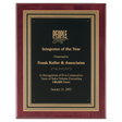 11" x 14" Rosewood Piano Finish Plaque, Black/Gold Embossed Back Plate & Black Brass Plate