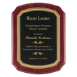 9" x 12" Airflyte Rosewood Piano Finish Plaque with Black/Gold Florentine Border LaserFX Plate