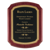 Rosewood Piano Finish Plaque with Black/Gold 9" x 12" Airflyte Florentine Border LaserFX Plate