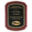 10 1/2" x 13" Airflyte Rosewood Piano Finish Plaque with Black Florentine Gold LaserFX Plate
