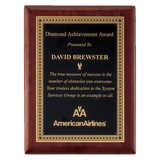 Rosewood Piano Finish Plaque with Gold Border Black 8" x 10 1/2" Airflyte Premium LaserFX Plate