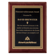 9" x 12" Airflyte Premium Rosewood Piano Finish Plaque with Gold Border Black LaserFX Plate