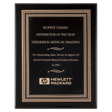 11" x 14" Black Piano Finish Plaque w/Black/Gold Embossed Back Plate & Black Brass Plate