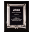 10 1/2" x 13" Black Piano Finish Plaque, Antique Silver Frame Casting & Black Aluminum Plate