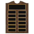 11" x 15"/Plates 1 1/2" x 3 3/4" American Walnut 12 Plate Perpetual Plaque with Black Brass Plates