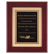 12" x 15" Rosewood Piano Finish Frame with Black LaserFX Plate on Brushed Gold Metal Background