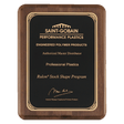 Walnut Piano Finish Plaque with Gold 9" x 12" Airflyte Premium Florentine Border LaserFX Plate