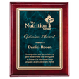 9" x 12" Rosewood Piano Finish Plaque with Emerald Marble/Gold Florentine Design LaserFX Plate