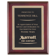 7" x 9" Airflyte Premium Rosewood Piano Finish Plaque with Gold Border Black LaserFX Plate