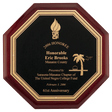 10" x 10" Octagonal Rosewood Piano Finish Plaque with Black Florentine LaserFX Plate