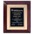 12" x 15" Airflyte Cherry Finish Frame wtih Gold Metal Background and Black and Gold LaserFX Florentine Border Plate