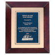 12" x 15" Airflyte Cherry Finish with Gold Metal Background and Sapphire Marble and Gold Florentine Border LaserFX Plate