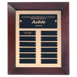 12" x 15" Airflyte Cherry Finish Frame Perpetual Plaque with Gold Metal Background and 12 Laserable Black Brass Plates