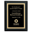 7" x 9" Airflyte Premium Black Mirror Glass Plaque with Gold Florentine Border LaserFX Plate