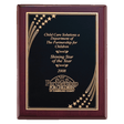 7" x 9" Airflyte Rosewood Piano Finish Plaque with Gold Florentine Star Border LaserFX Plate
