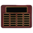 11" x 15"/Plates 7/8" x 2 3/4" Rosewood Piano Finish 24 Plate Perpetual Plaque with Black Brass Plates