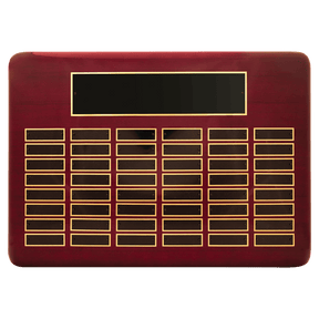 15" x 21"/Plates 7/8" x 2 3/4" Rosewood Piano Finish 48 Plate Perpetual Plaque with Black Brass Plates