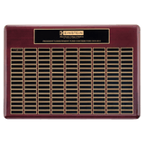 Rosewood Piano Finish 120 Plate Perpetual Plaque with Black Brass 22" x 30"/Plates 7/8" x 2 3/4" Plates