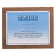 10 1/2" x 13- Holds 8 1/2" x 11" Solid Walnut Certificate Plaque with Plexiglass Cover