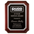 7" x 9" Rosewood High Gloss Plaque with Silver Florentine Border Black Textured Laserable Aluminum Plate