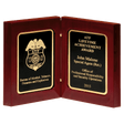 High Gloss Rosewood Book Award with Black Gold Border Plates