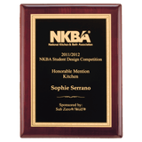 Rosewood Piano Finish Plaque with Textured Black/Gold 7" x 9" Airflyte Florentine Border LaserFX Plate