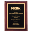 11" x 14" Airflyte Rosewood Piano Finish Plaque with Textured Black/Gold Florentine Border LaserFX Plate