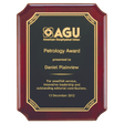 Airflyte Rosewood Piano Finish Plaque with  Black/Gold Florentine Leaf Design LaserFX Plate