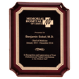 9" x 12" Rosewood High Gloss Plaque with Black Gold Florentine Border LaserFX Plate