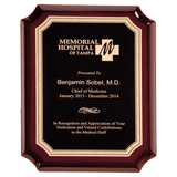Rosewood High Gloss Plaque with Black Gold 9" x 12" Florentine Border LaserFX Plate
