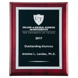 9" x 12" Airflyte Rosewood Piano Finish Plaque with Textured Black LaserFX Plate with Silver Florentine Border