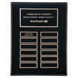 9" x 12" Airflyte Black Piano Finish 12 Plate Perpetual Plaque with Black Brass Plates
