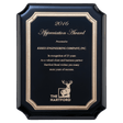 9" x 12" Black High Gloss Plaque with Black Gold Florentine Border LaserFX Plate