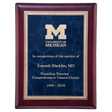 9" x 12" Airflyte Rosewood Piano Finish Plaque with Sapphire Marble and Gold Florentine Border LaserFX Plate